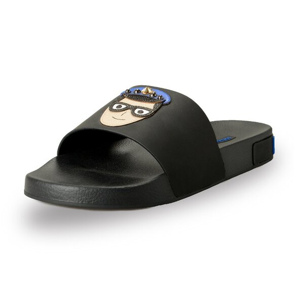 Dolce & Gabbana Men's Leather Logo Print Flip Flops Slides Shoes US 11 IT 44 - Picture 1 of 8